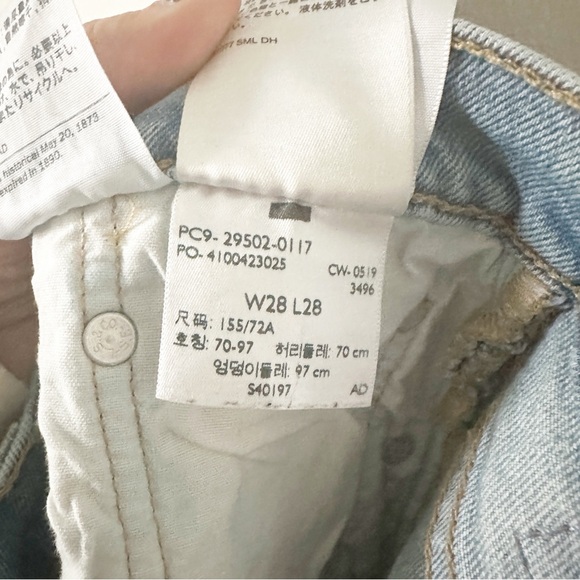 Levi's Premium 501 Button Fly Classic Straight Jeans Light Acid Wash 28 x 28 - Picture 6 of 10